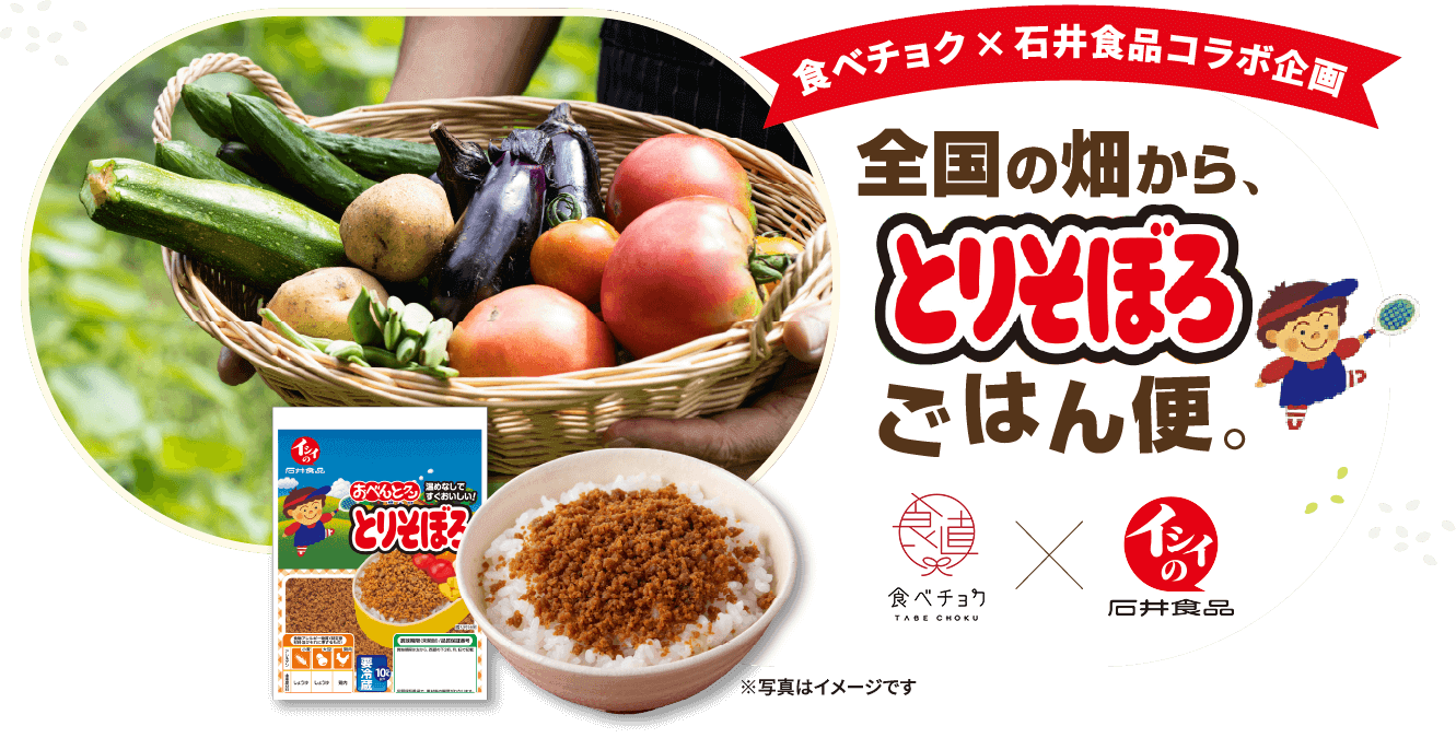 食べチョク×石井食品コラボ企画 全国の畑から、とりそぼろごはん便※写真はイメージです
