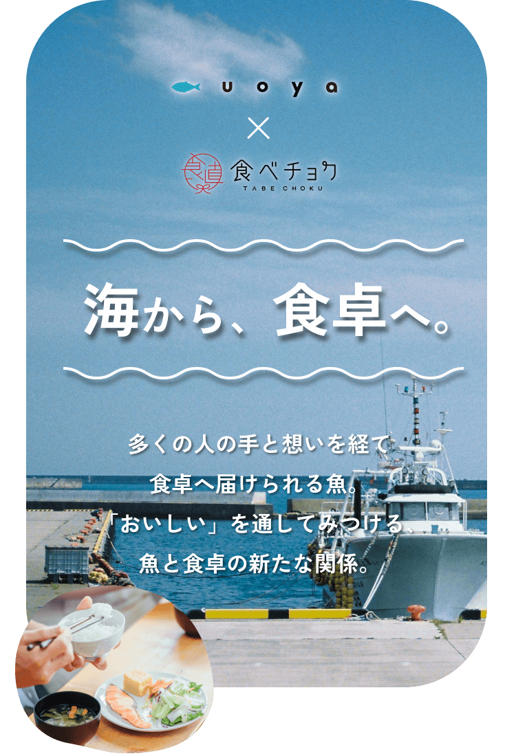 UOYA×食べチョク 海から、食卓へ。多くの人の手と想いを経て食卓へ届けられる魚。「おいしい」を通してみつける、魚と食卓の新たな関係。