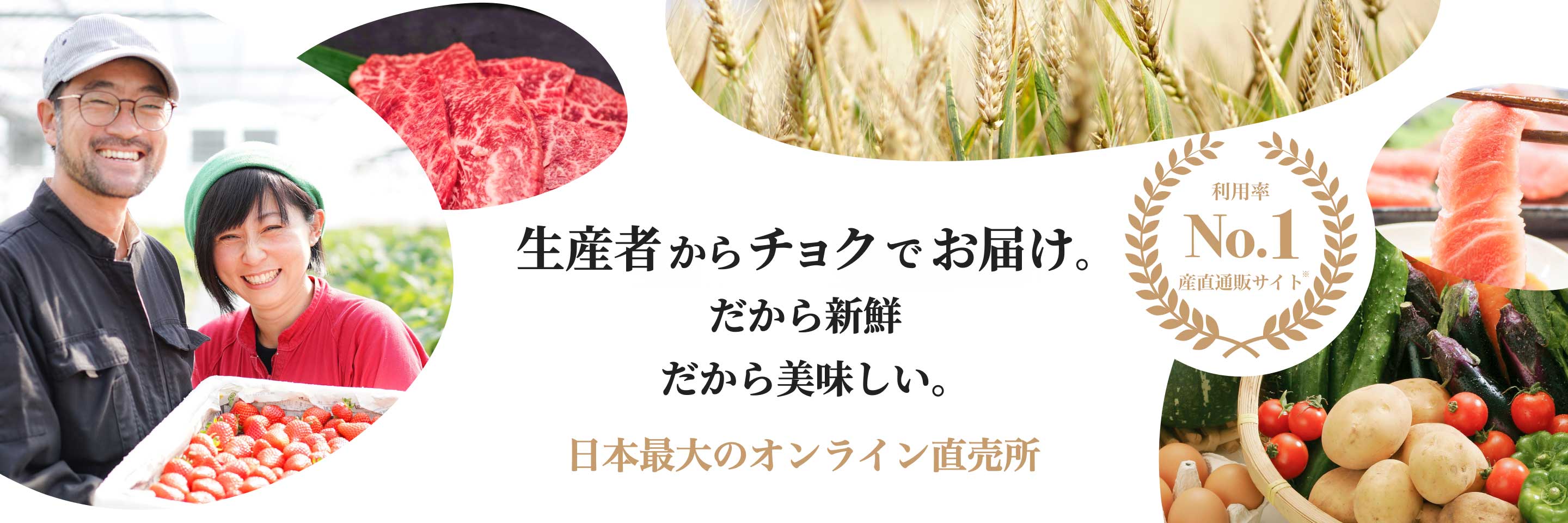 生産者からチョクでお届け。だから新鮮だから美味しい